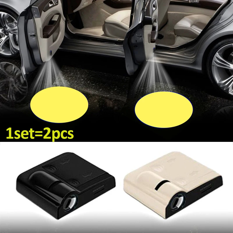 

2Pcs Black/White Car Door Welcome Wireless Led Laser Projector Logo Ghost Shadow Lights for Vw Bmw Honda Toyota Car Styling
