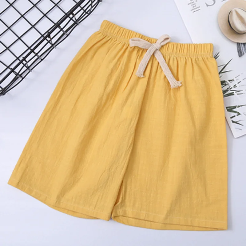 

Summer Children Shorts Cotton Linen Shorts For Boys Girls Candy Color Shorts Toddler Panties Kids Beach Short Casual Pants 2020
