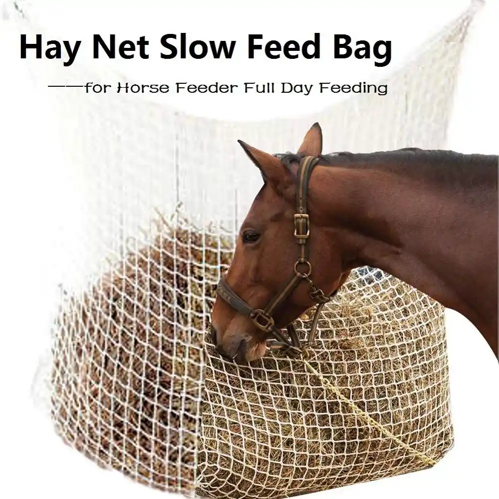 Hay Net Bag Slow Feed Bag For Horse Feeder Full Day Feeding Large