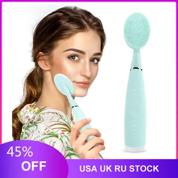 

Silicone Sonic Electric Facial Cleansing Brush Deep Cleaning Massage Waterproof Remove Dirt Exfoliating Face Washing Scrubber