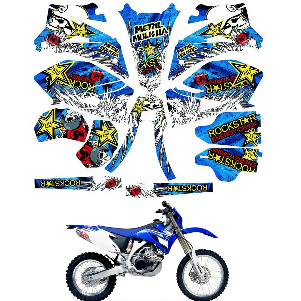 

For YAMAHA WR250F 2007 - 2014 WR450F 2007 - 2011 Customized Number Graphics Backgrounds Stickers Kit Decal