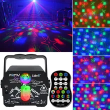 Projecteur Laser Disco LED RGB, lumière de scène, lumière de fête, avec télécommande, Rechargeable par USB