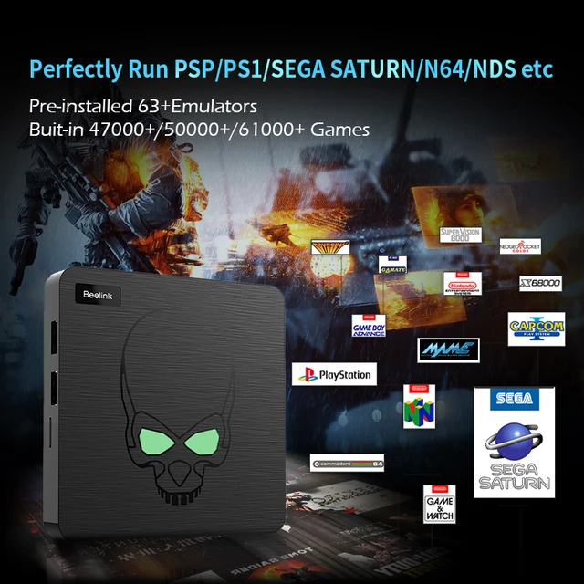 Beelink-consolas de videojuegos Retro, Super consola X King con 61000 juegos clásicos para SS/PSP/PS1/N64, compatible con Juegos 3D, regalo para niños 4