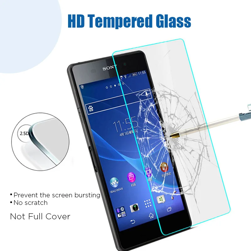 Закаленное стекло для Sony Z1 Z2 Z3 Plus Z4 Z5 Premium Clear 9H Защита экрана Compact Toughened Glass|Защитные