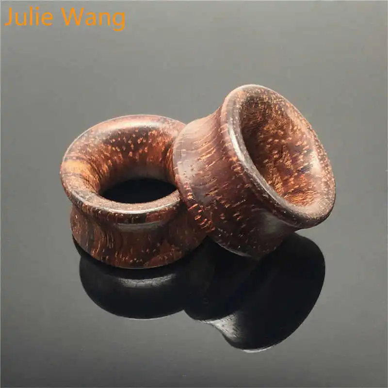 

Julie Wang 6-20mm Wood Plugs Piercing Flexible Ear Tunnel Skin Hollow Ear Expansion Gauges Body Piercing Jewelry