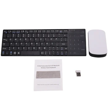 

Wireless Bluetooth Keyboard and Mouse Set, Rechargeable Portable with 83 Standard Keys and 18 Press Keys and 2.4G Wireless Press