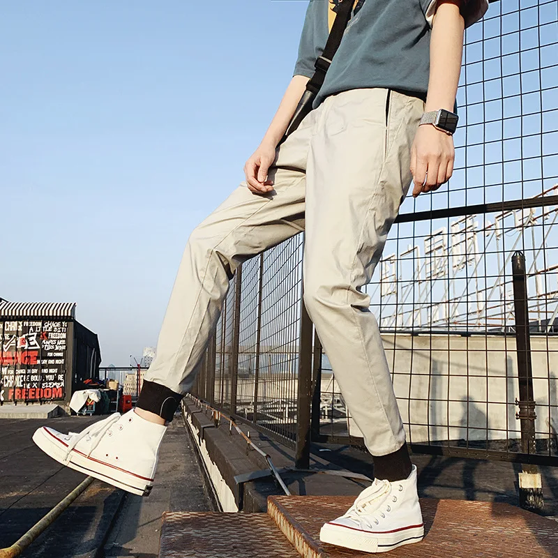 

Men Ankle Banded Pants Korean-style Trend Casual Versatile Skinny