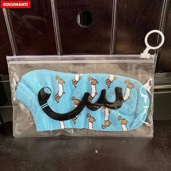 

1000X Custom Plastic Matte Clear PVC Zipper Bag One Side Transparent One Side Frosted Storage Bag For Socks , Underwear, Clothes