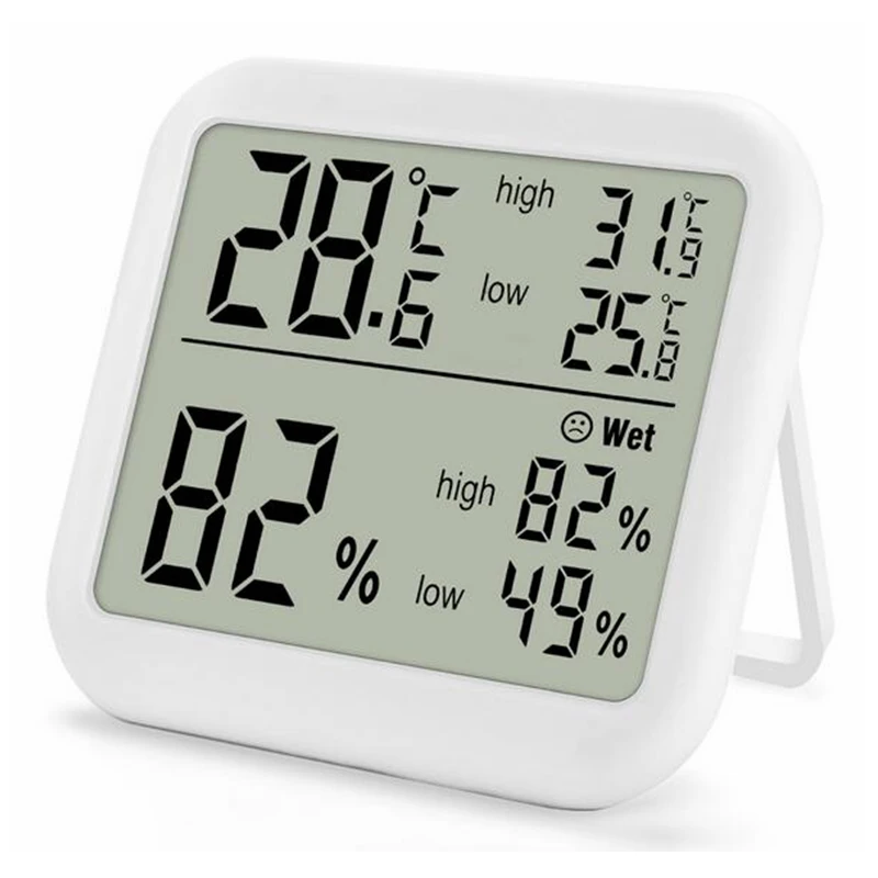 Крытый Цифровой термометр гигрометр C/F ЖК-Измеритель температуры и влажности монитор Высокий Низкий рекорд