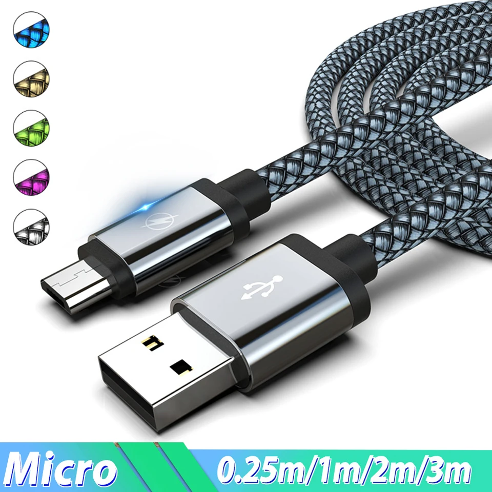 LEAF1/2/3 метра Micro USB кабель для телефона Android зарядного устройства Kabel зарядки Xiaomi Redmi