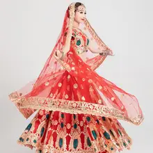 Leng Ha одежда для выступлений индийские свадебные великолепные сари женщина девушка красивая вышивка танцевальный костюм Индийский стиль Анна наборы