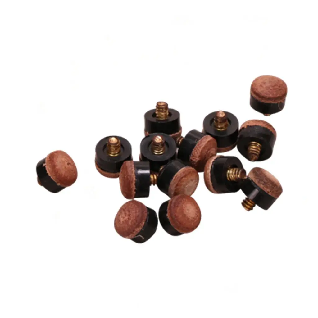 prettyia 10pcs Premium 12mm Billiards Screw-On Pool Cue Tip Replacement