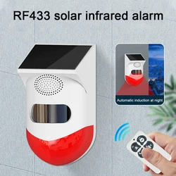 Système d'alarme solaire PIR, détecteur infrarouge intelligent sans fil, étanche, pour l'extérieur, avec panneau solaire 