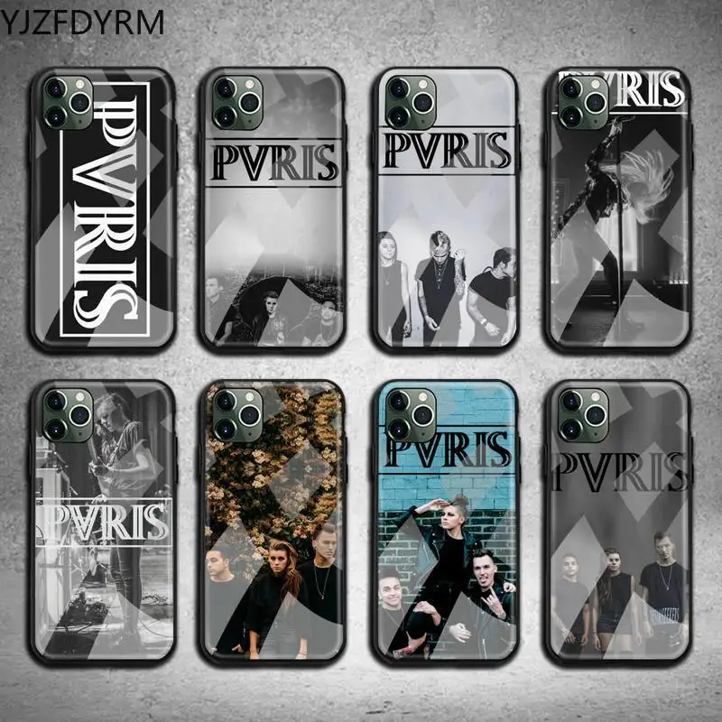 

YJZFDYRM Pvris Band Phone Case Tempered Glass For iPhone 11 Pro XR XS MAX 8 X 7 6S 6 Plus SE 2020 case