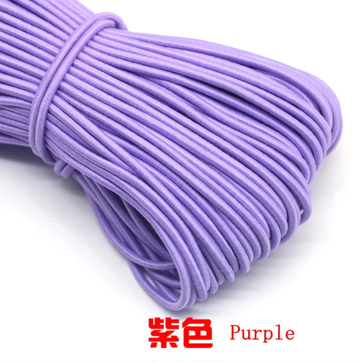 5 м/лот 24 цвета высокого качества; 3 мм цветной круглая эластичная повязка резиновая эластичная ювелирные изделия из веревки плетеный браслет на открытом воздухе веревка E-2 - Цвет: Purple