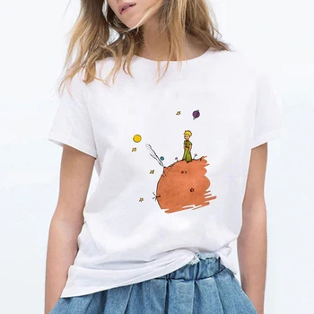 

Vogue Little Prince Harajuku T-shirt ladies aesthetic Ulzzang cartoon T-shirt 90s T-shirt fashion retro