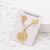 New Animal Flower Butterfly Stainless Steel Pendant Necklace Sets For Women Gold Color Chain Necklace Earrings Jewelry Gifts ► Photo 3/6
