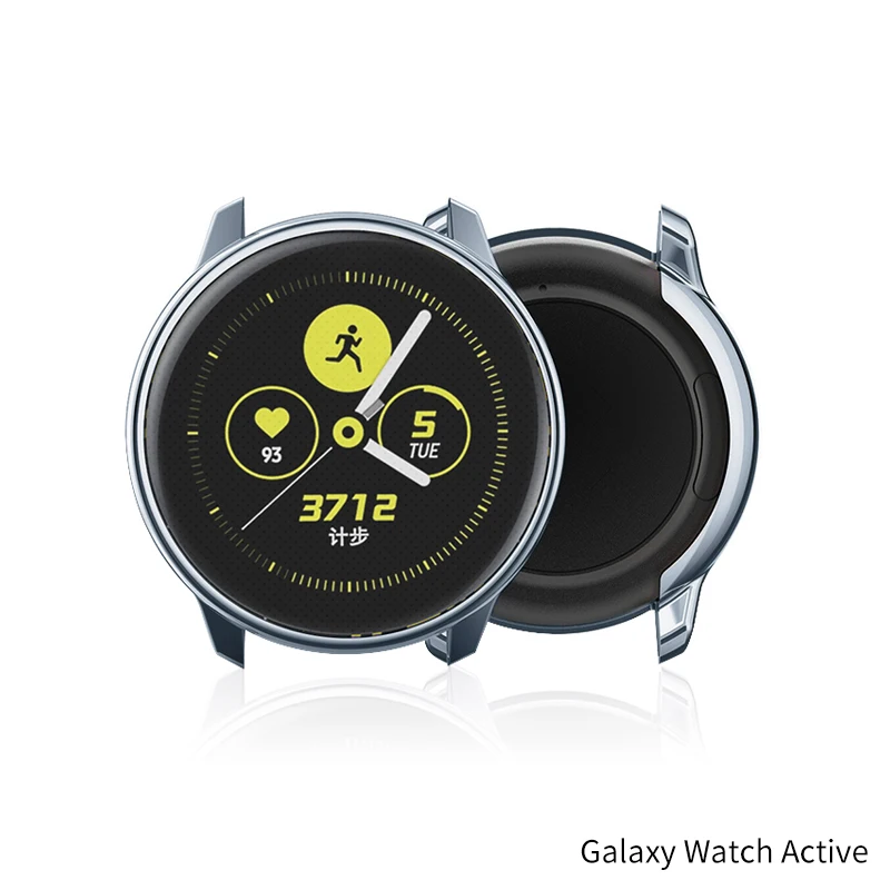 Мягкий чехол для часов TUP для samsung galaxy watch active 2 44 мм 40 мм, защитный чехол для экрана с полным покрытием - Цвет: light grey