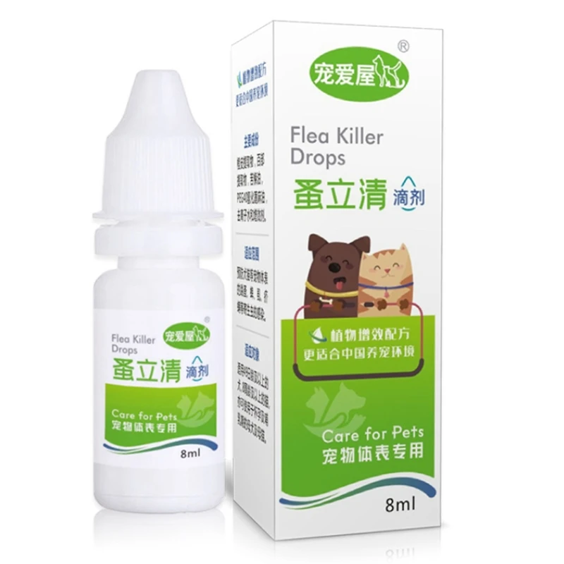 8Ml Animali Domestici Gocce Antipulci Gatto Cane Gattino Cucciolo Insetticida Trattamento Topico Sicuro Uso Esterno Prevenzione Controllo Dei Parassit