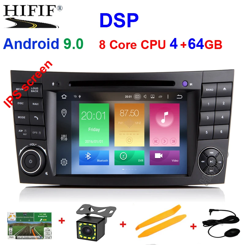 DSP ips 4G Android 9,0 автомобильный dvd-плеер с двумя цифровыми входами для Mercedes Benz e-класс W211 E200 E220 E300 E350 E240 E270 E280 класс CLS W219