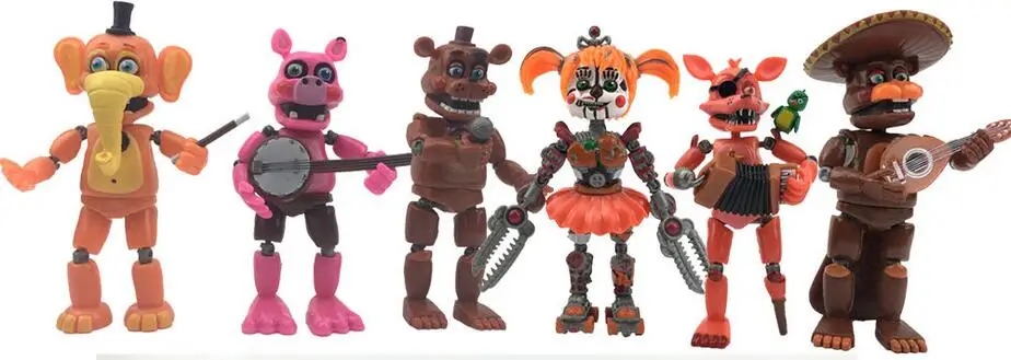 FNAF Five Nights at Freddy's фигурка кошмар Фредди Бонни и Чика Funtime Foxy Bear ПВХ фигурки, игрушки, куклы набор - Цвет: C