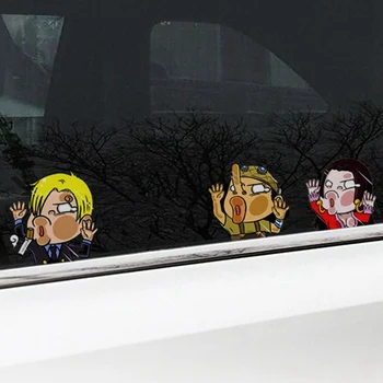 

ONE PIECE Luffy Jolly Roger Straw Hat 3D Funny Car Sticker Creative Auto Body Window Windshield Decoration Decal Car Styling