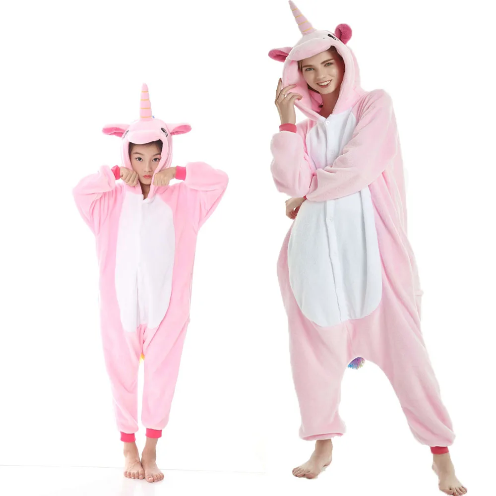 Пижама кигуруми с единорогом для взрослых котом мужчин и женщин зимняя
