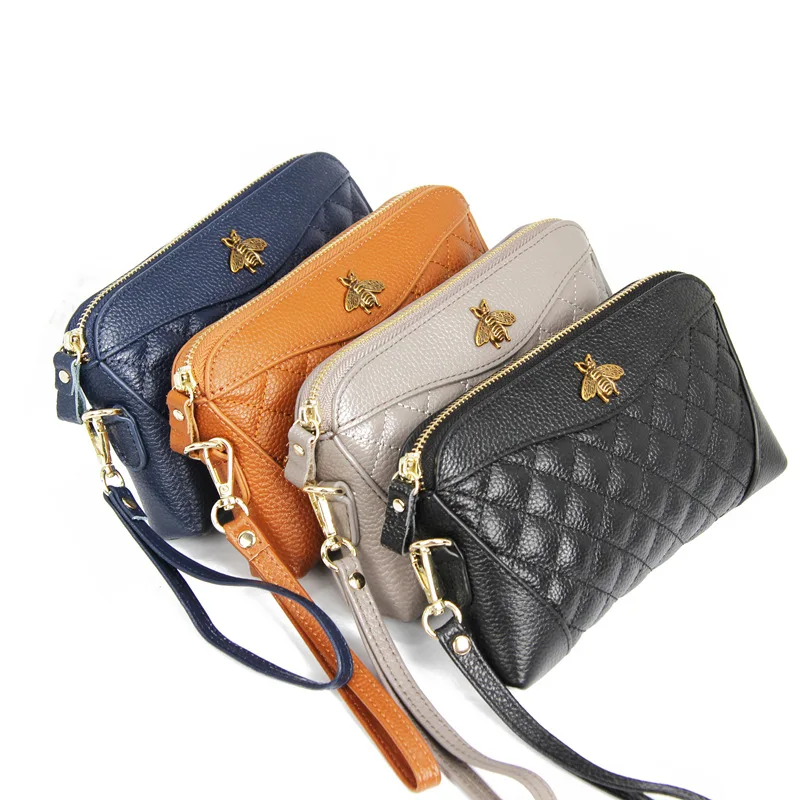 

High Quality Women Purse Black Genuine Leather Wallet Female Long Design Clutch Lusury Handbags Women Bags Designer Purses