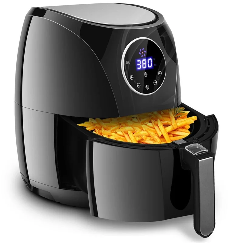  Costway 1400 W 7-in-1 Touch Screen Timer Electric Air Fryer Adjustable Temperature 7 Preset Cooking