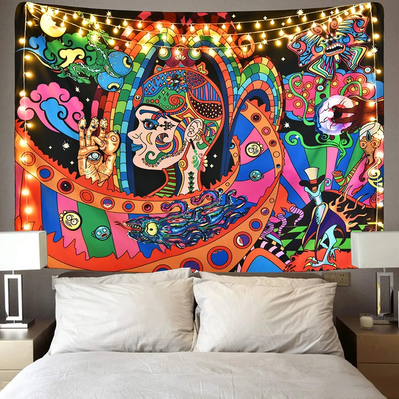 Abstract Tapestry Artistic Printed Large Wall Tapestries Cheap Hippie Hanging Bohemian Art Decor 150 200 230 | Дом и сад