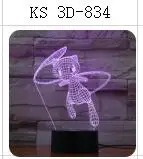 Покемон умбреон Mewtwo Gengar 3D 7 цветов лампа визуальный светодиодный ночник для детей сенсорный Usb стол Lampara детский спальный ночник - Испускаемый цвет: 3D-834
