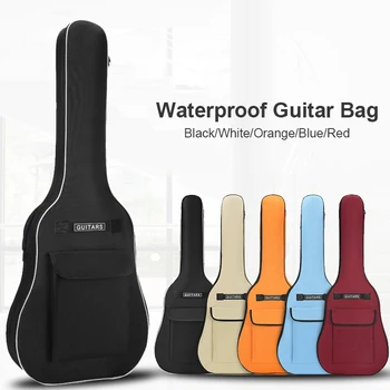 

40/41 Inch Double Shoulder Straps Guitar Oxford Fabric Acoustic Guitar Bag 5mm Case Waterproof Backpack Guitar Carry Case