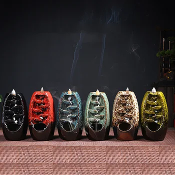 

Incense Burner Candle Holders for Home Decor Backflow Waterfall Aromatherapy Diffuser Mountain River