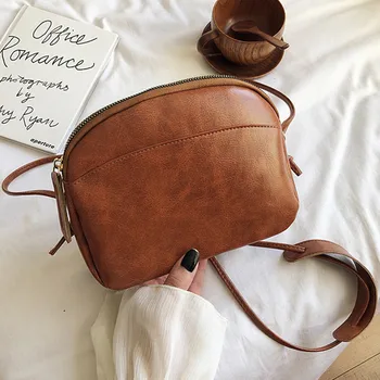 

DikizFly Solid Small Flap Handbags Women Bags Wax Leather Crossbody Bags Women 2020 Summer Purse Bag Sofe Bag Sac A Main Femme