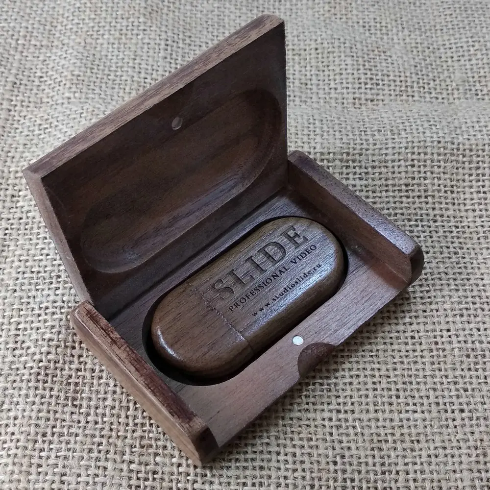 USB 2 0 Горячая Распродажа овальный деревянный + коробка флэш накопитель (10 шт.