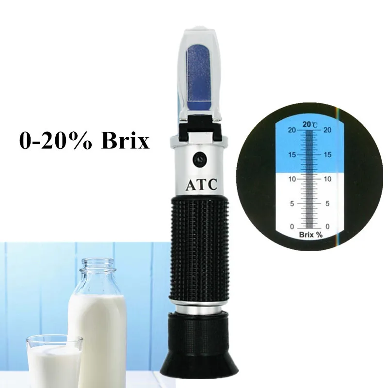 Brix Milk Concentration Refractometer Tester 0 20 Scale with Automatic