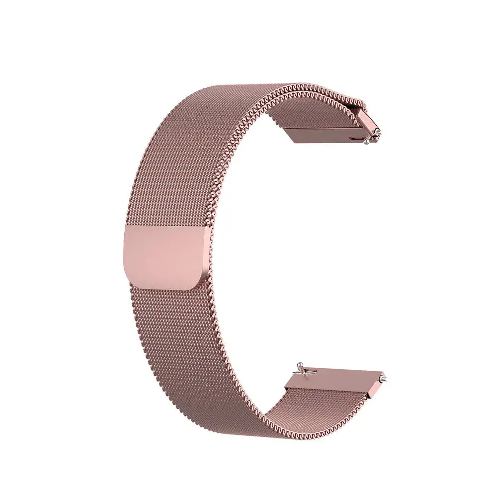 18 мм/20 мм/22 мм часы ремешок для смарт-часов Garmin Vivoactive 4S/4/3/3 Музыка Спорт магнитный Миланский стальной браслет на запястье - Цвет ремешка: Rose pink