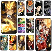 Anime hitman reborn rokudou mukuro caso de telefone para huawei p 9 inteligente 10 20 30 40 8 lite mini z 2019 pro preto hoesjes arte escudo