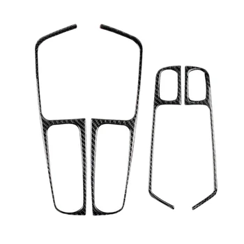 

For-Porsche MACAN Cayenne Car Carbon Fiber Sticker MACAN Cayenne Car Window Button Panel Carbon Fiber Sticker 4Pcs