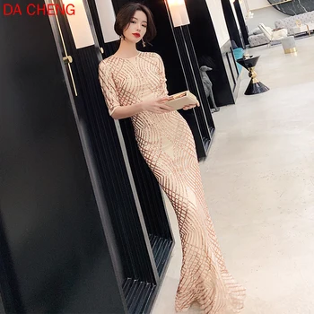 

2020 New Fashion Long Slim Fishtail High-End Noble Temperament Queen Aura Banquet Ladies Elegant Vestidos Summer Dress Shein