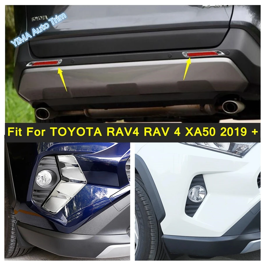 

Car Styling Front Rear Fog Lights Foglight Lamp Frame Cover Trim ABS For TOYOTA RAV4 RAV 4 XA50 2019 - 2022 Chrome Accessories