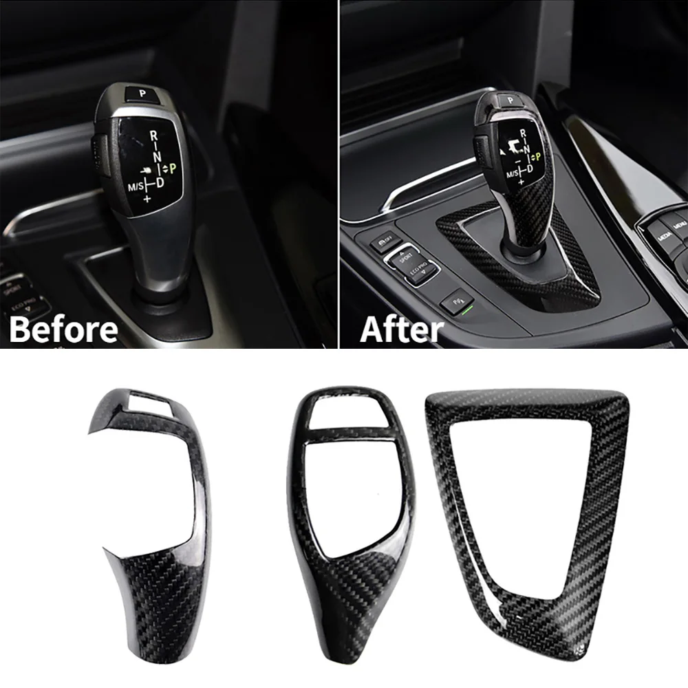 

Carbon Fiber Style Gear Shift Handle Sleeve Button Cover Stickers For BMW 1 2 3 5 Series X3 X4 X5 X6 F30 F10 F32 F25 F15