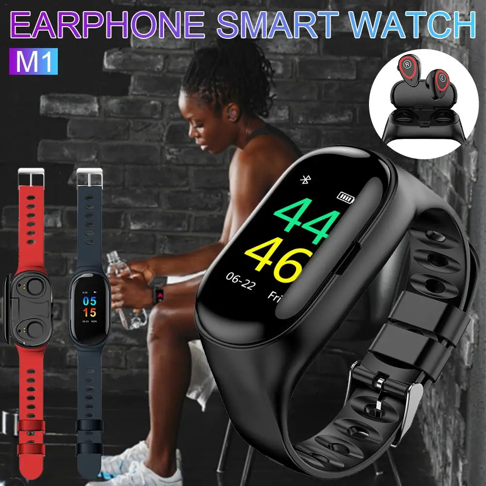 

Newest Smart Watch Built-in Bluetooth 5.0 Headphone Heart Rate Blood Pressure Monitoring Sports Smart Watch Wristband Earphone