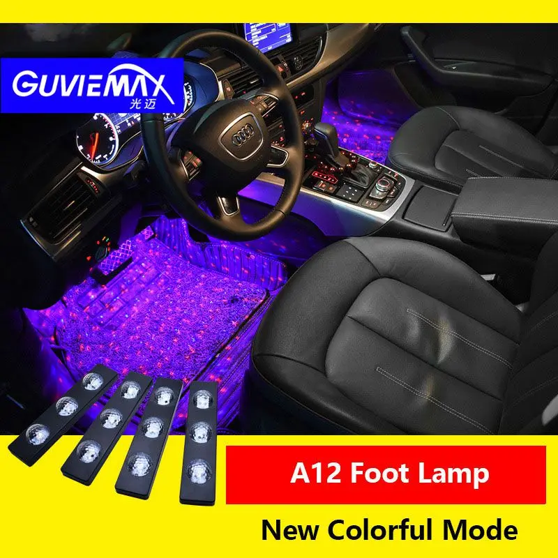 

The new one-tow-four car soles are modified with colorful voice-activated led interior decoration atmosphere lights car
