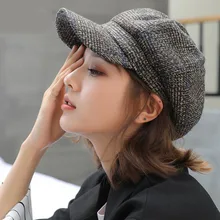 LA женский берет, осенне-зимняя восьмиугольная кепка, шапки, стильный артист, живописец, газетчик, кепка s, черный, серый берет, шапки gorras