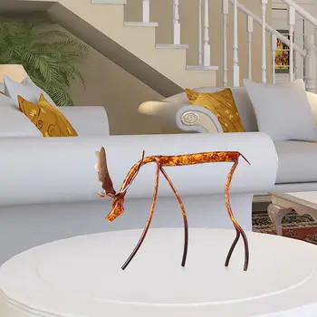 

Bow/Raise Head Moose Iron Sculpture Home Decoration Crafts Metal Animal Sculpture Artwork For Home Office