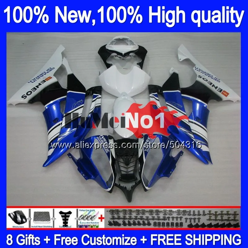YZF-R6 для YAMAHA YZF R6 YZF-600 YZF 600 R 6 белого и синего цвета 43MC. 57 YZF600 YZFR6 2008 2013 08 13, 14, 15, 16 лет обтекатели