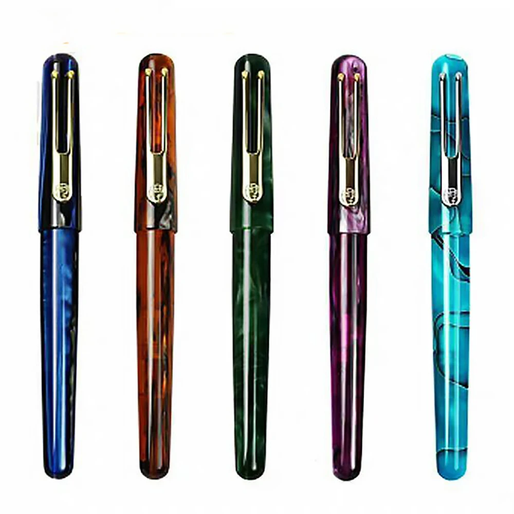 Picasso 975 Celluloid Fountain Pen EtSandy Aurora Series Iridium Fine Nib Ink Pen Writing Gift for Business Office School Home