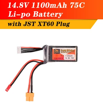 

ZOP Power 14.8V 1100mAh 75C 4S Lipo Battery JST XT60 Plug For RC Racing Drone