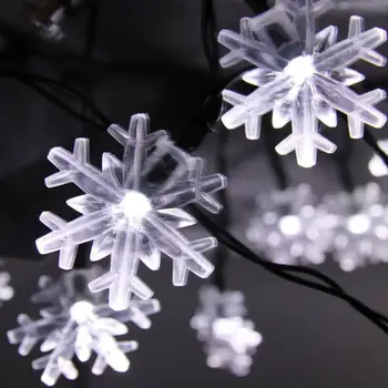 

4.8 m Solar string lights 20 lights Christmas snowflake decoration lights Outdoor christmas led lighting tree garland christmas